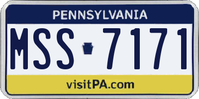PA license plate MSS7171
