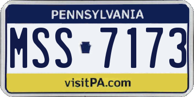 PA license plate MSS7173