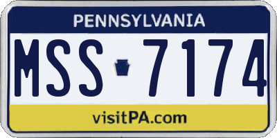 PA license plate MSS7174