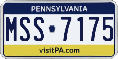 PA license plate MSS7175