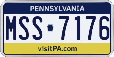 PA license plate MSS7176