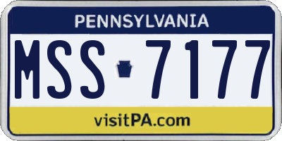 PA license plate MSS7177