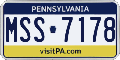 PA license plate MSS7178