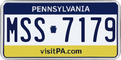 PA license plate MSS7179