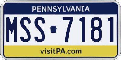 PA license plate MSS7181