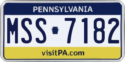 PA license plate MSS7182