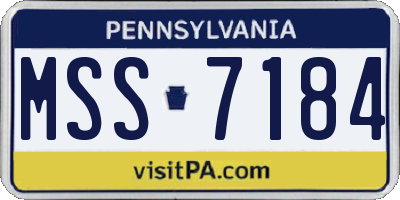 PA license plate MSS7184