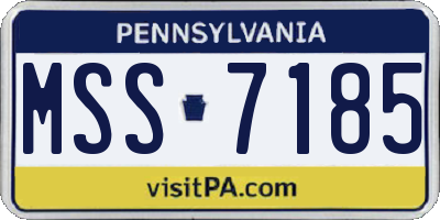 PA license plate MSS7185