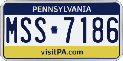 PA license plate MSS7186