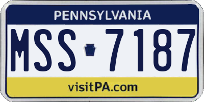 PA license plate MSS7187