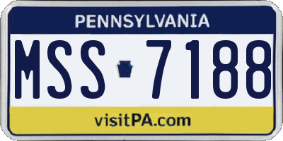 PA license plate MSS7188
