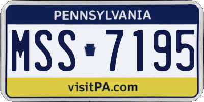 PA license plate MSS7195