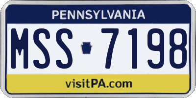 PA license plate MSS7198
