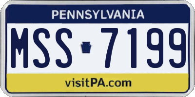PA license plate MSS7199