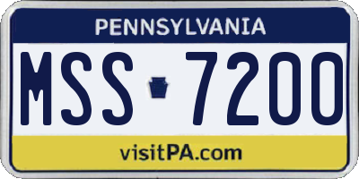 PA license plate MSS7200