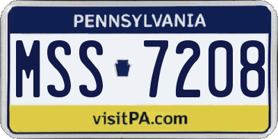 PA license plate MSS7208