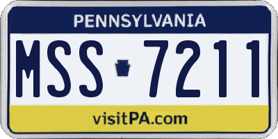 PA license plate MSS7211