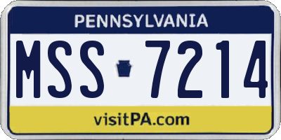 PA license plate MSS7214