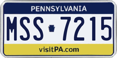 PA license plate MSS7215