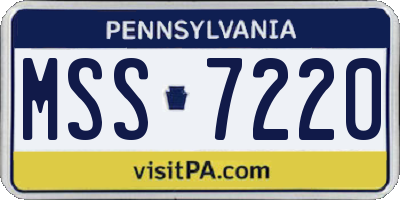 PA license plate MSS7220
