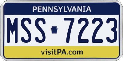 PA license plate MSS7223