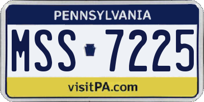 PA license plate MSS7225