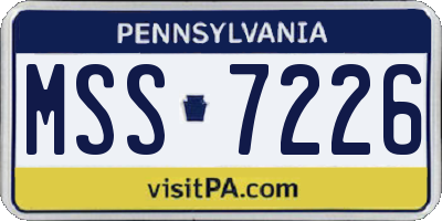 PA license plate MSS7226