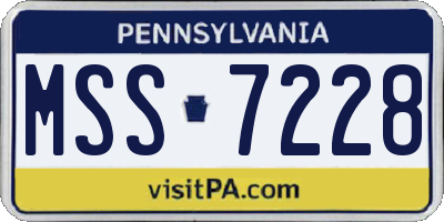 PA license plate MSS7228