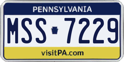 PA license plate MSS7229