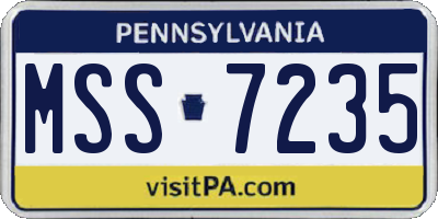 PA license plate MSS7235