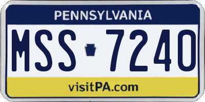 PA license plate MSS7240