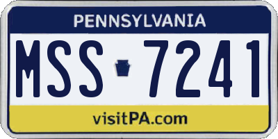 PA license plate MSS7241