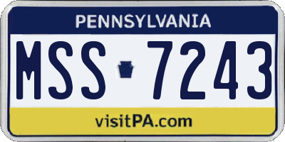 PA license plate MSS7243