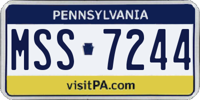 PA license plate MSS7244