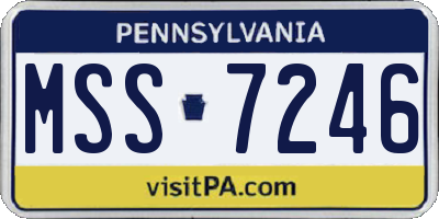 PA license plate MSS7246