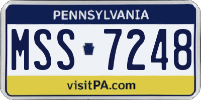 PA license plate MSS7248