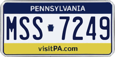 PA license plate MSS7249