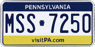 PA license plate MSS7250