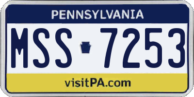 PA license plate MSS7253