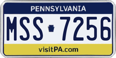 PA license plate MSS7256