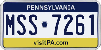 PA license plate MSS7261
