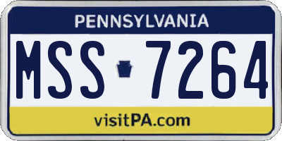 PA license plate MSS7264