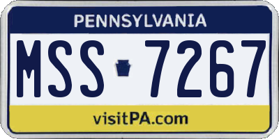 PA license plate MSS7267
