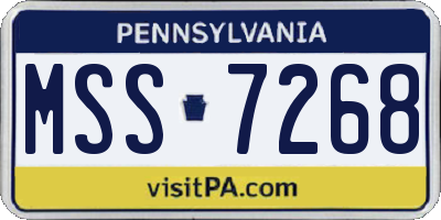 PA license plate MSS7268