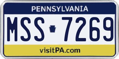 PA license plate MSS7269