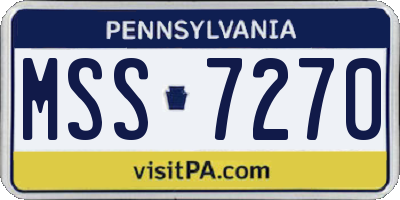 PA license plate MSS7270