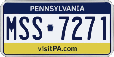 PA license plate MSS7271
