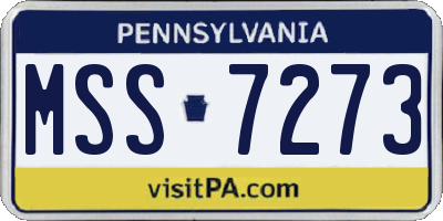 PA license plate MSS7273