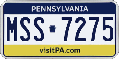 PA license plate MSS7275