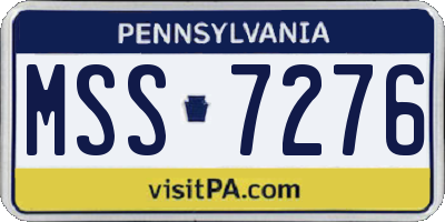 PA license plate MSS7276